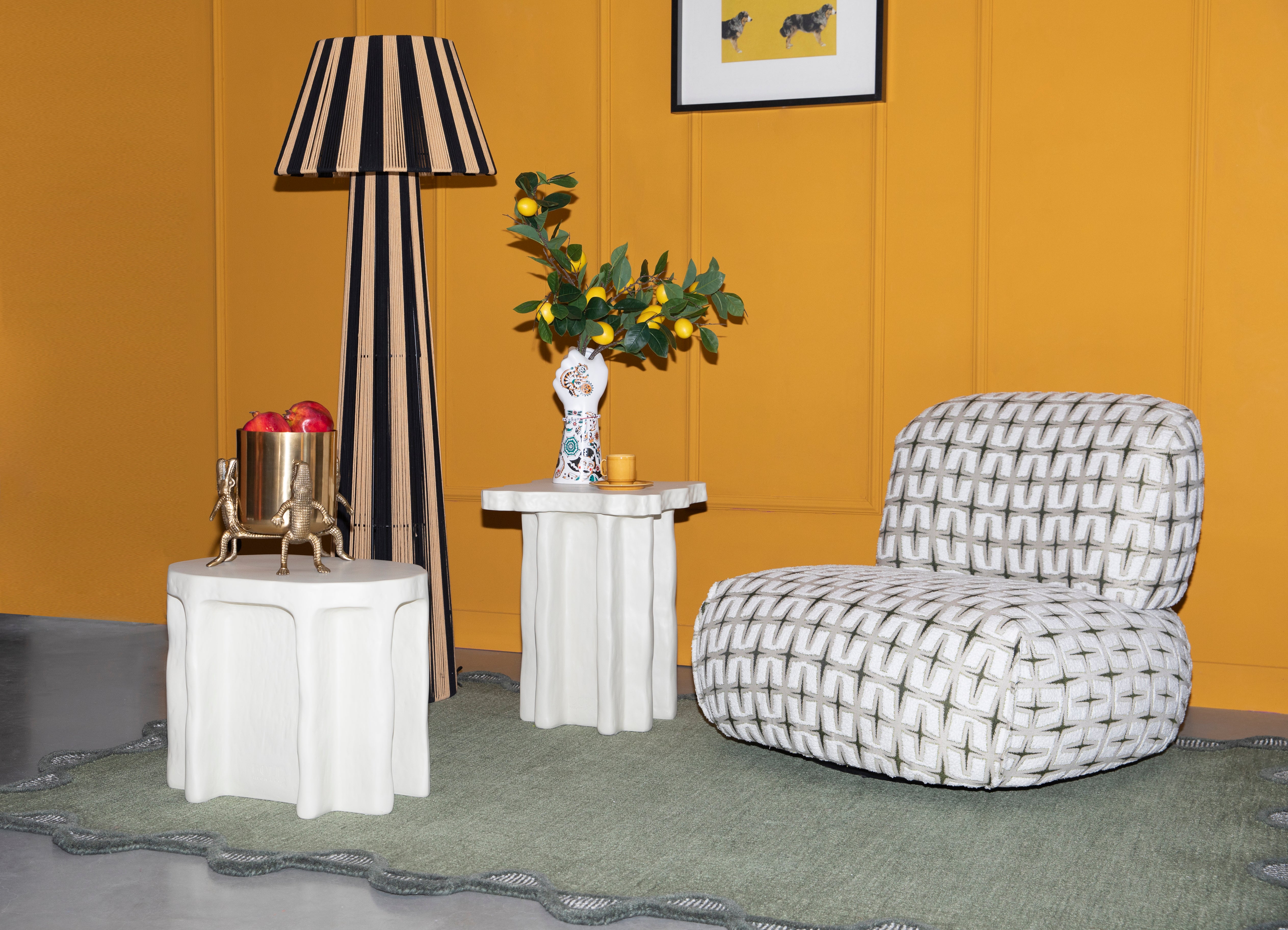 Bold Monkey Stripe It Up Black & Natural Rope Floor Lamp
